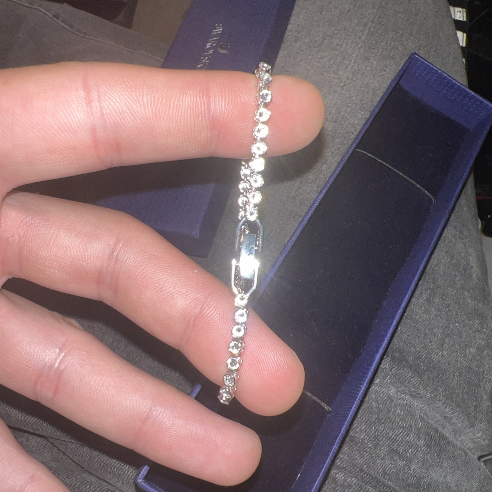 Swarovski Imber Emily Tennis bracelet Round cut, White, Rhodium plated A.1808960