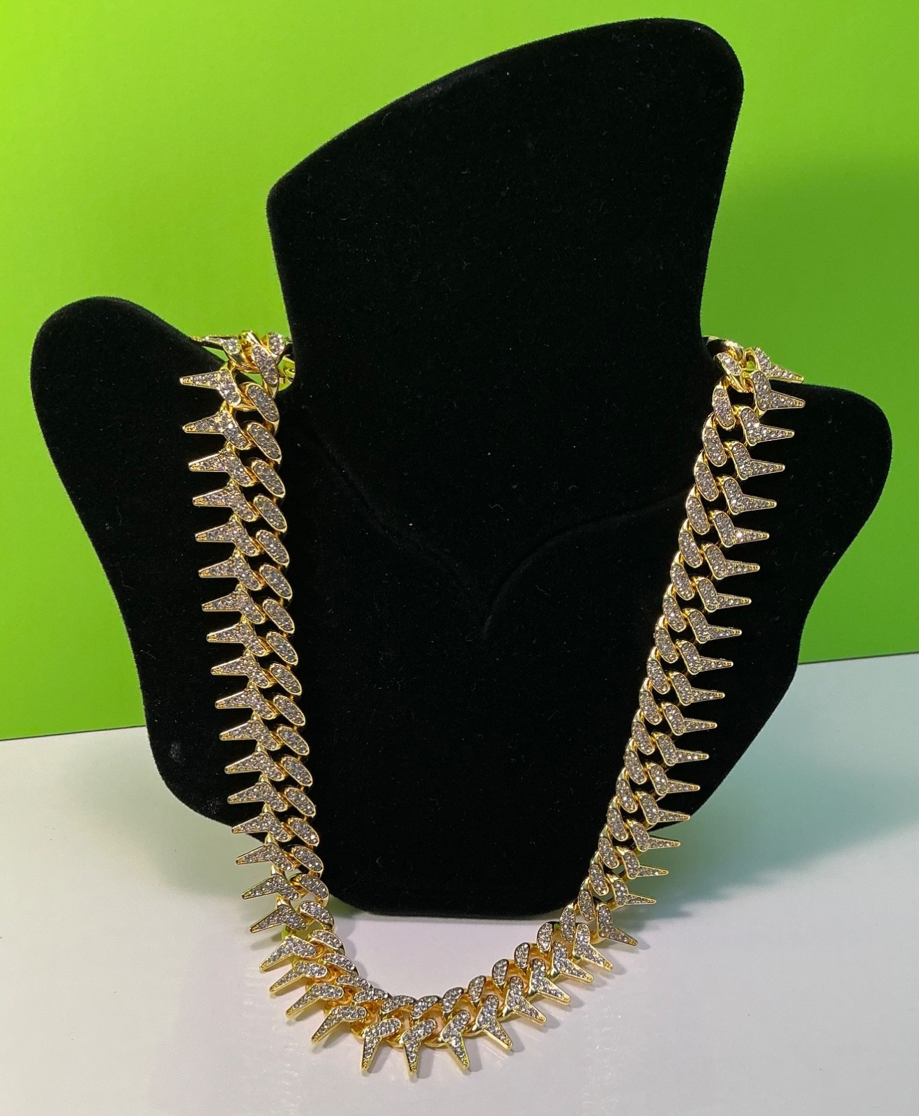 New Spike Chain Necklace 20 inches & Bracelet 8 Lot Men Women Teen Hip Hop Punk