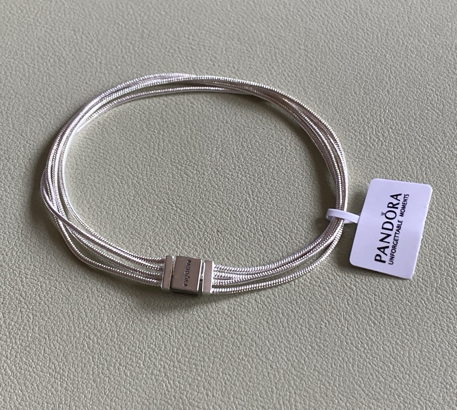 Pandora Sterling Silver Reflexions Multi Strand Snake Chain Bracelet 8.0″