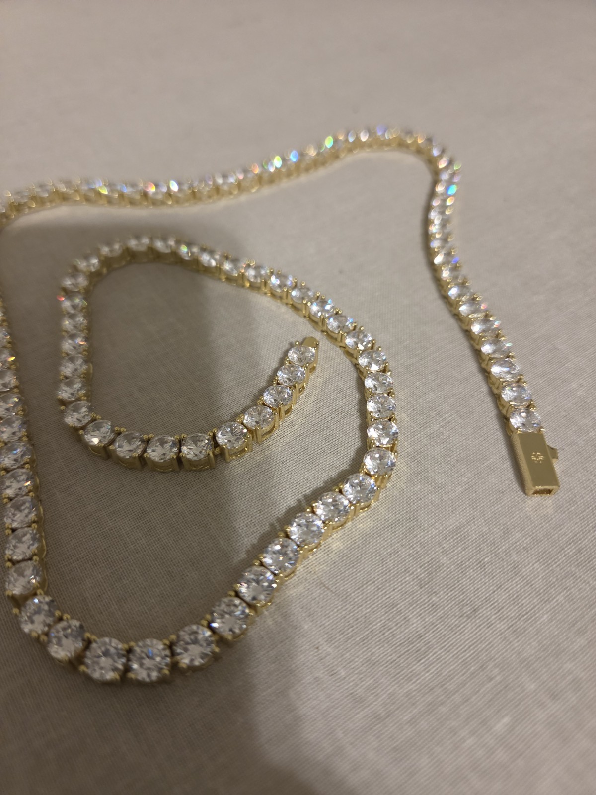 5mm Tennis Chain CZ Cubic Zirconia Yellow Gold 22in Box Clasp IceCartel