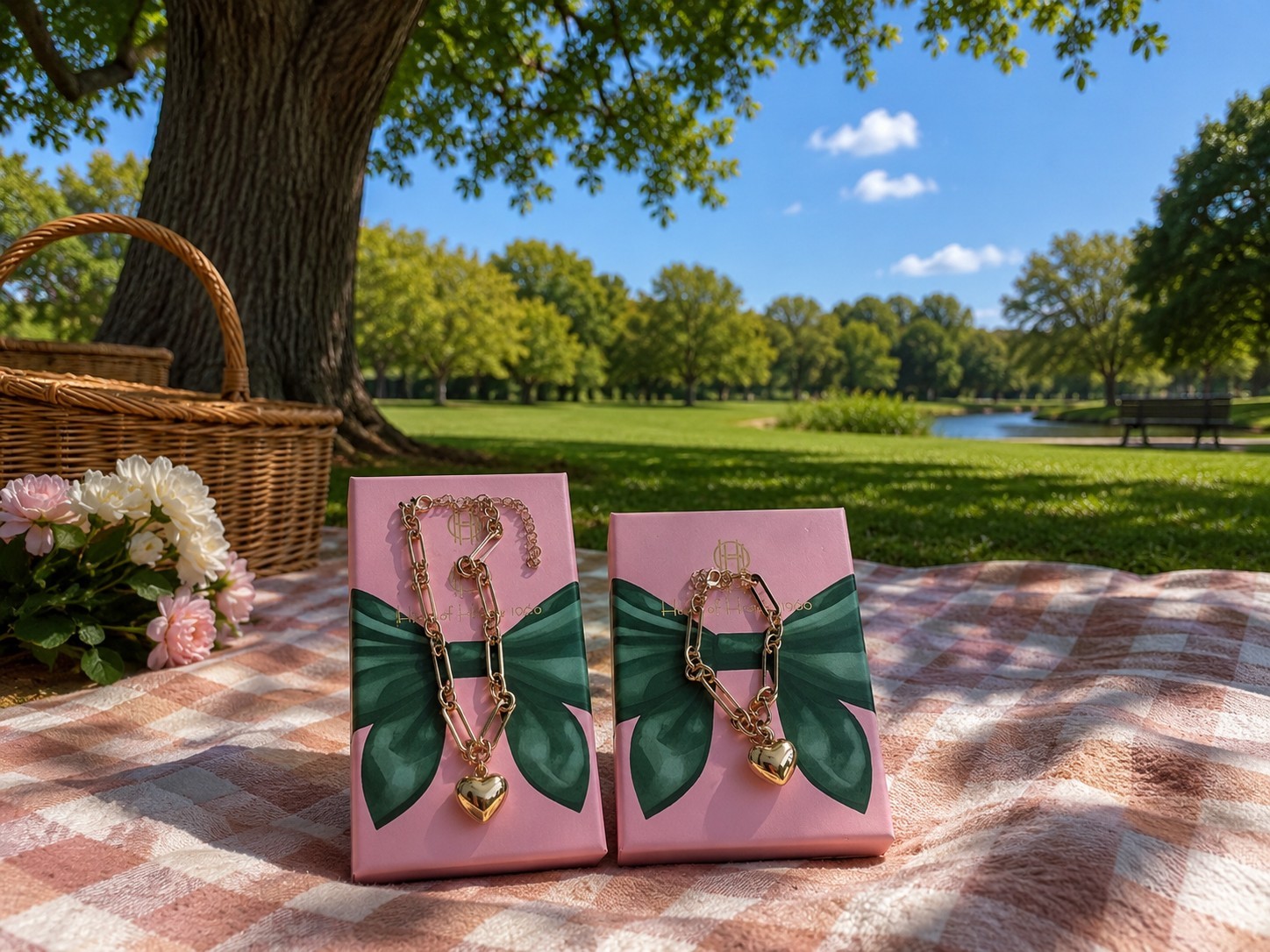 Golden HEARTS PENDANT SET