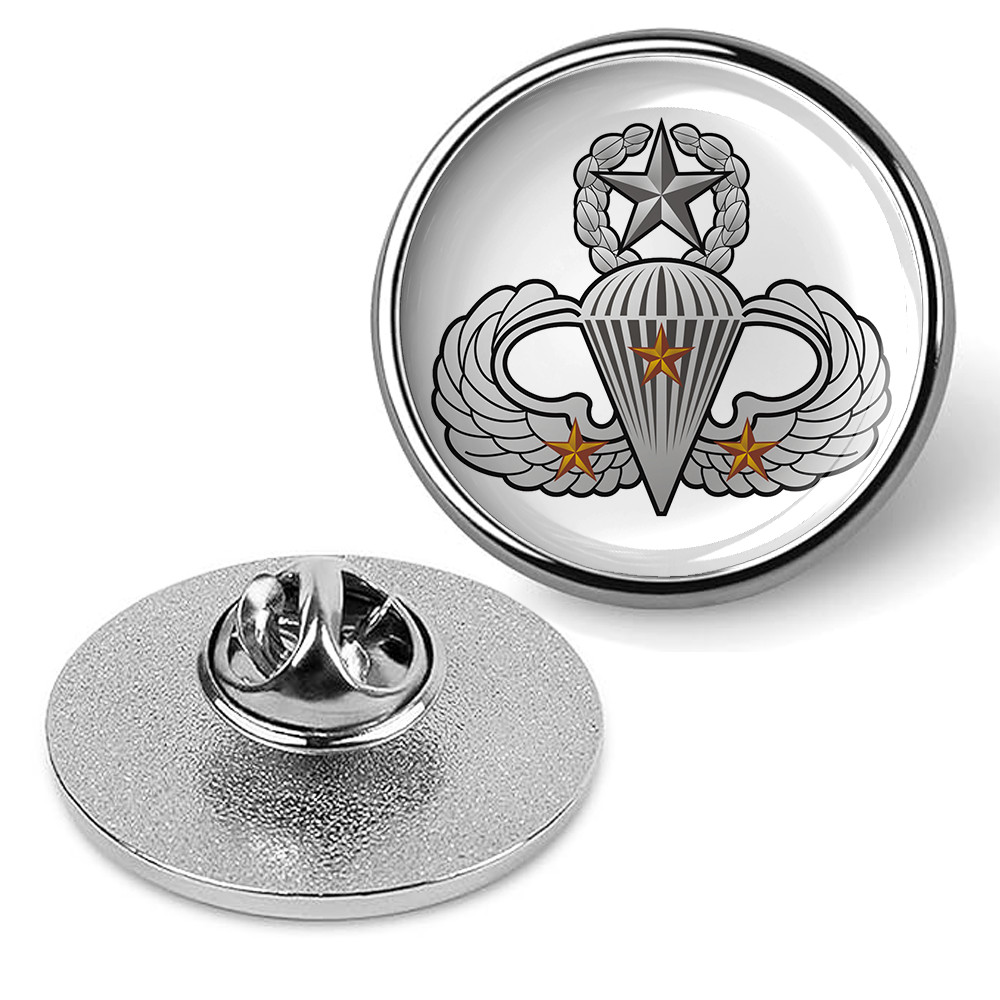 Master Jump Wings with 3 Combat stars Tie Suit Shirt Lapel Pin