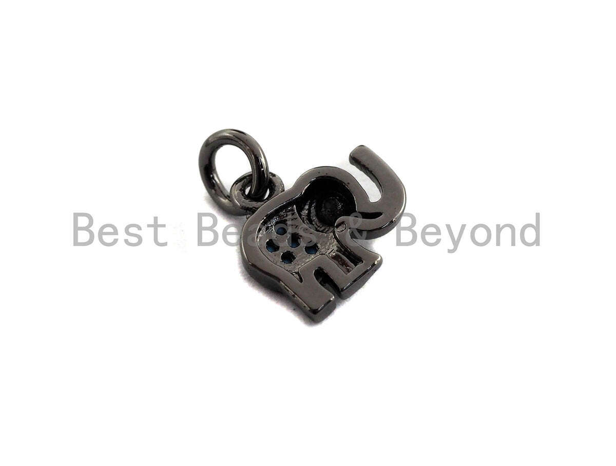 Turquoise CZ Micro Pave Elephant Shaped Pendant/Charm, Cubic Zirconia Pendant