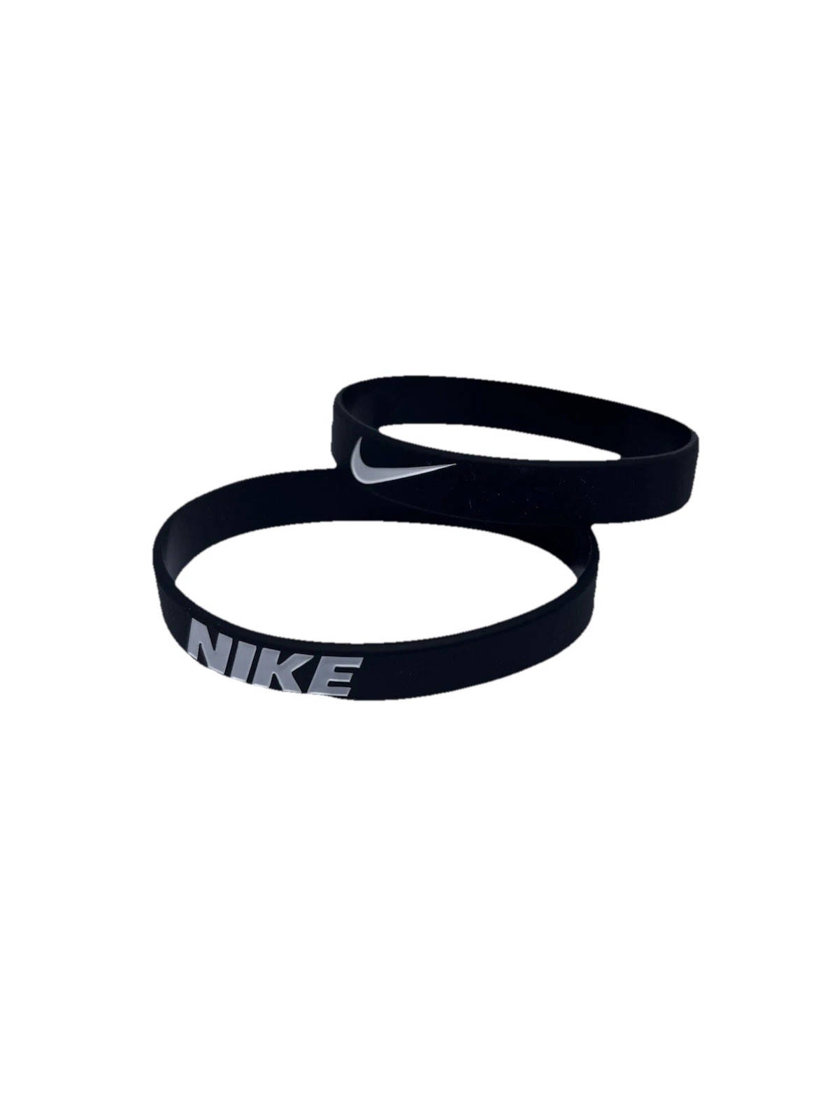 2 Nike Silicone Wristband Bracelet / White with Black