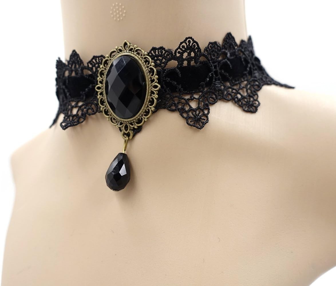 Retro Handmade Craft Lace Royal Court Vampire Choker Gothic Necklace Bracelet…