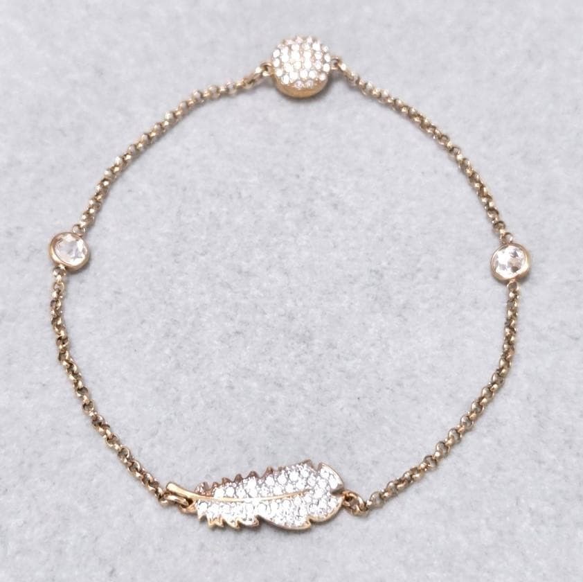Swarovski Feather Bracelet with Box, Used, 19.5cm