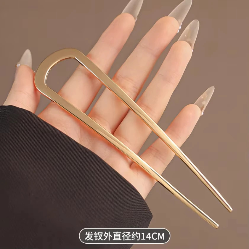 French U Shaped Hair Pin Women Vintage Twist Long Thick Updo Bun Hairpin