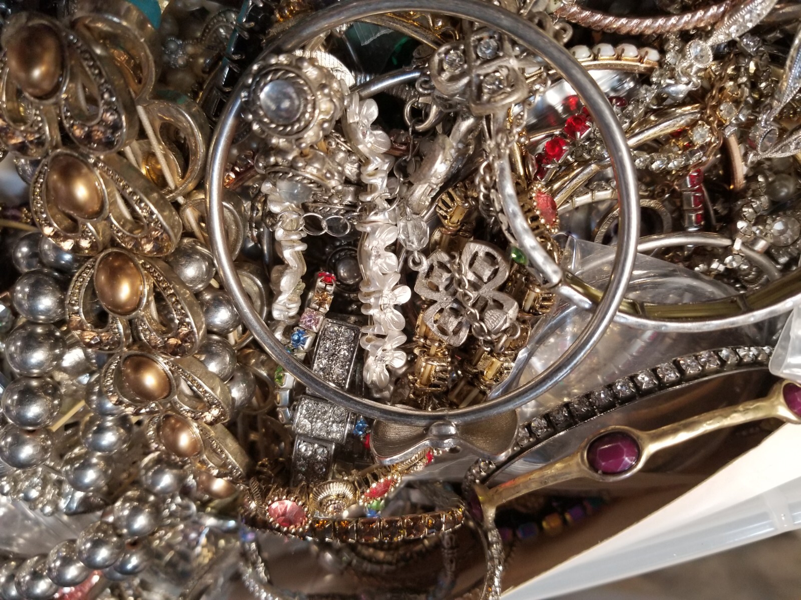 Lot Random Mix Bracelets rhinestone cuff stretch enamel Wrap Bead Gold silver Pl