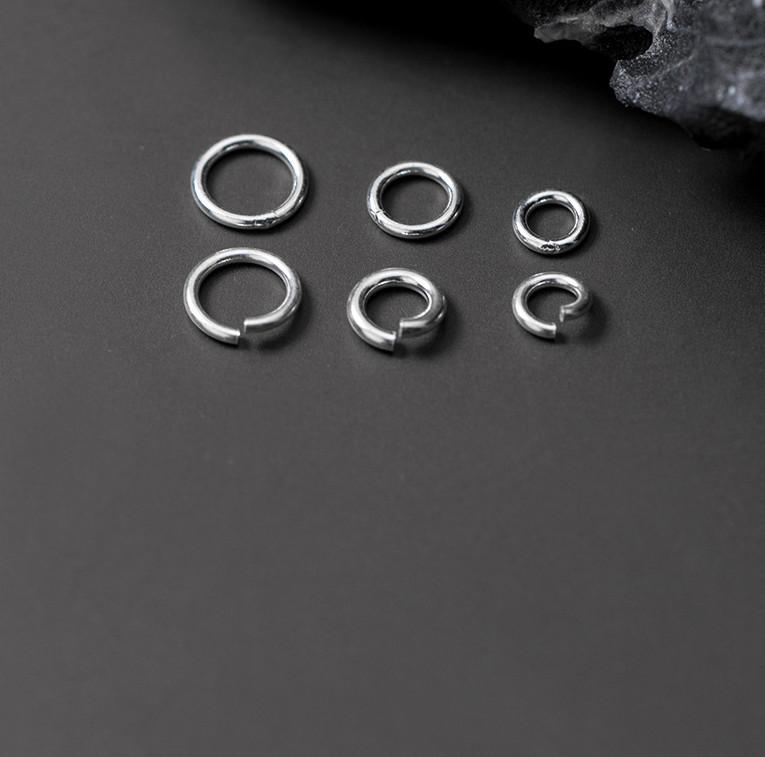 10 Pcs Sterling Silver Open Closed O Ring Round Jump Findings Repair Connector