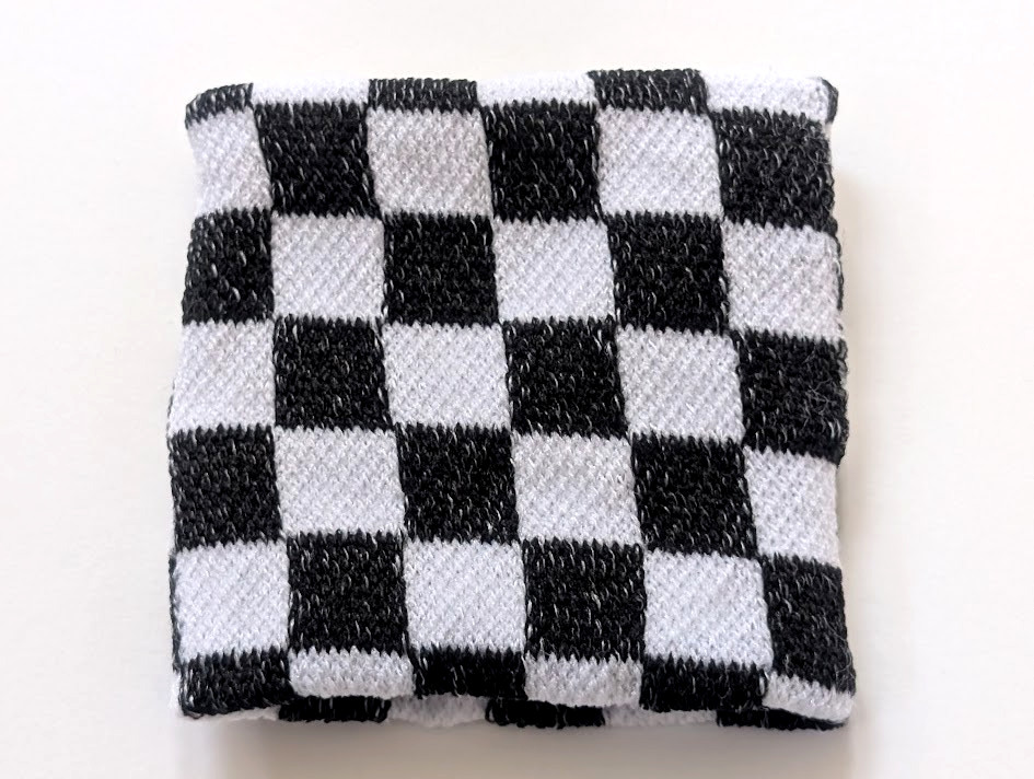 New Black and White Wrist Checker Headband Band Sweat Loop Terry Wristband Band