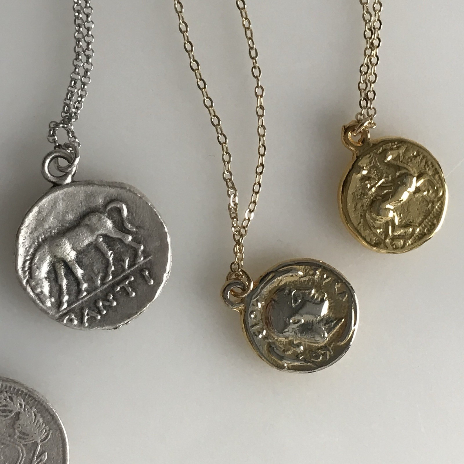 Double Sided Ancient Coin Necklaces-Greek & Roman Inspired Designs – New