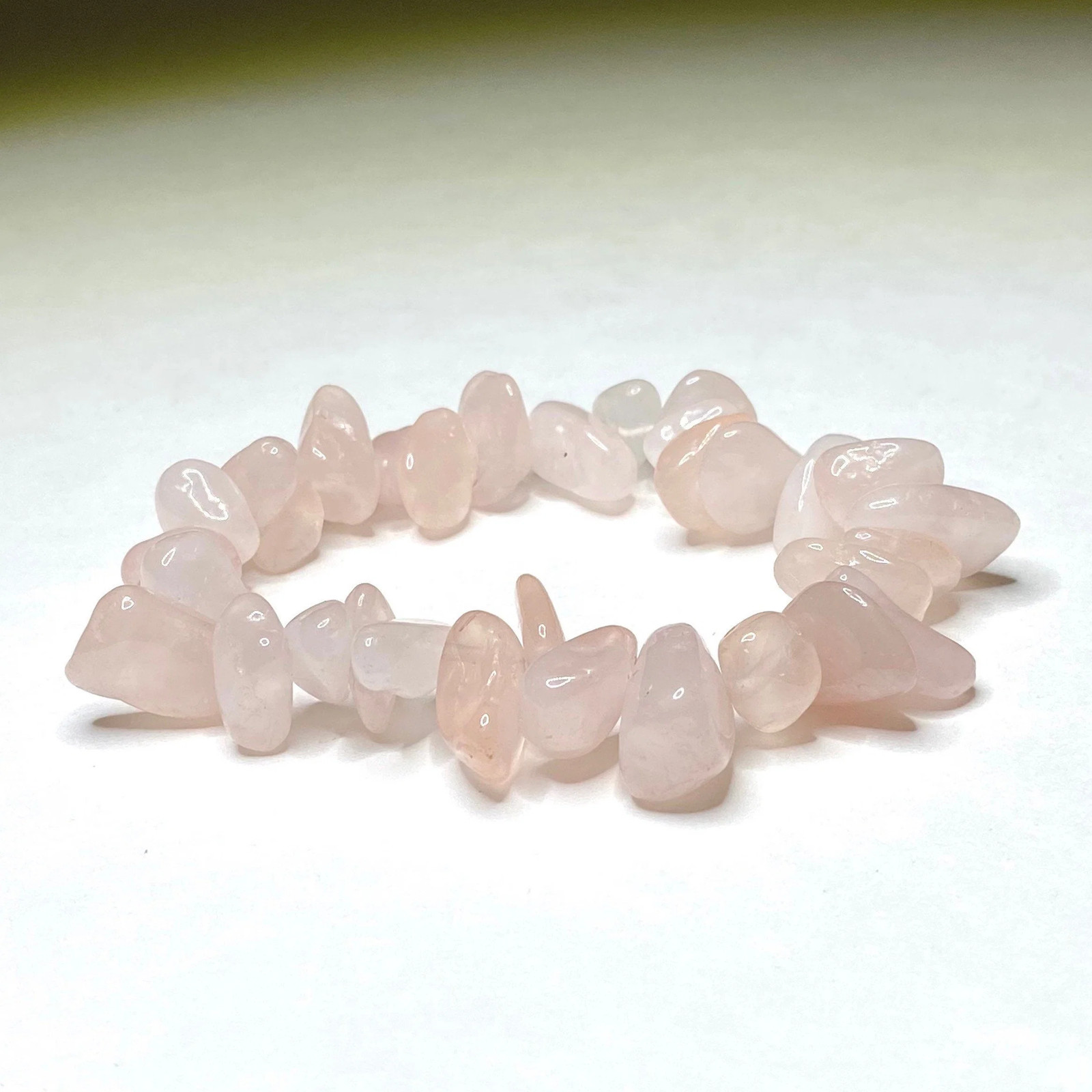 Rose Quartz Crystal Chips Bracelet