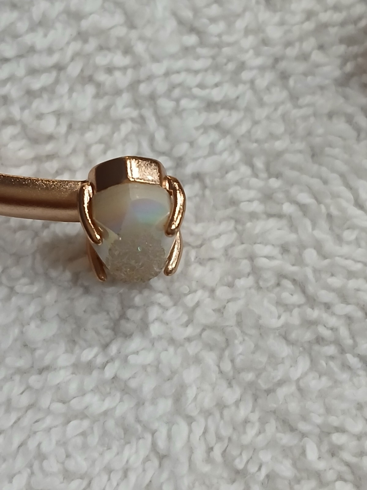 Kendra Scott Bangle Cuff Iridescent Drusy Quartz Rose Gold Bracelet Rare Vintage