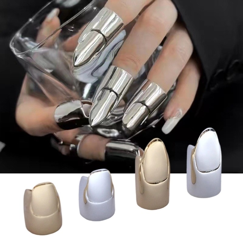 5 Pack Multifuntional Nail Rings Easy to Wear Manicure Jewelry Finger Tip Rings