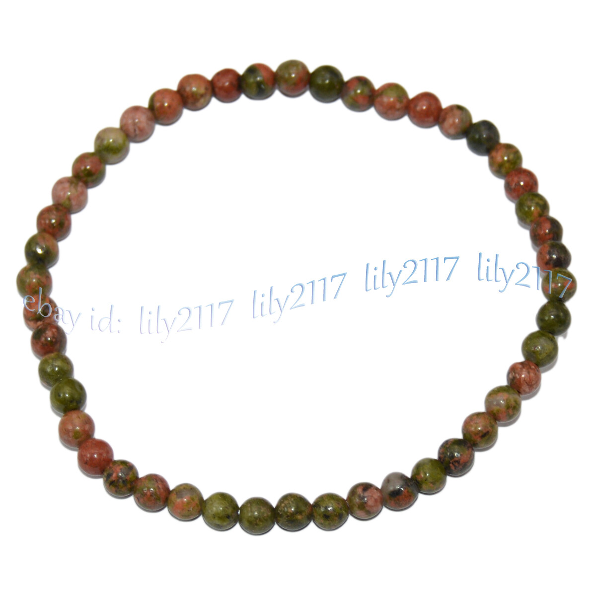 Handmade 4mm Mixed Natural Gemstone Round Beads Stretchy Bracelet Reiki Chakra