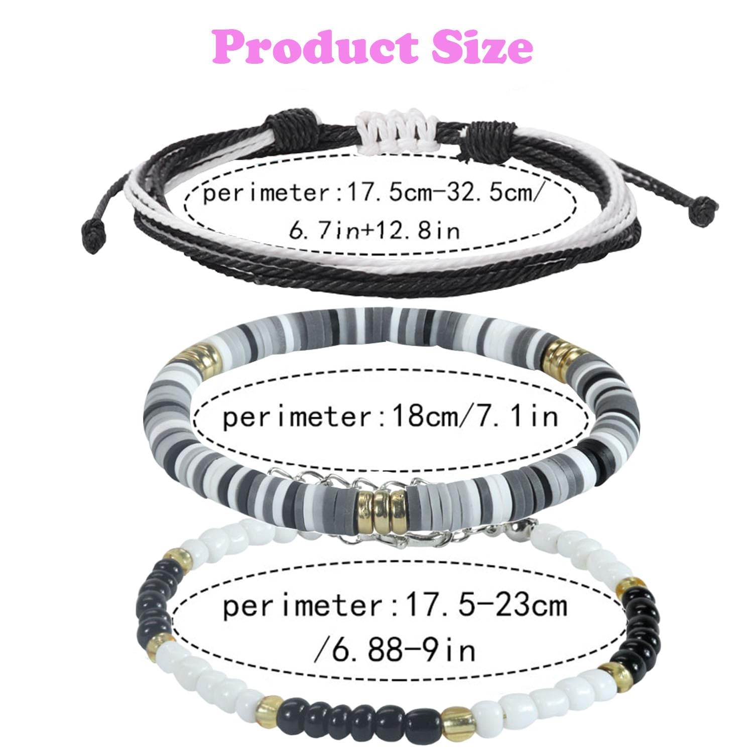 Beach Bracelet Set for Men and Women, Surfer Men Bracelet, Braided Boho Summer B