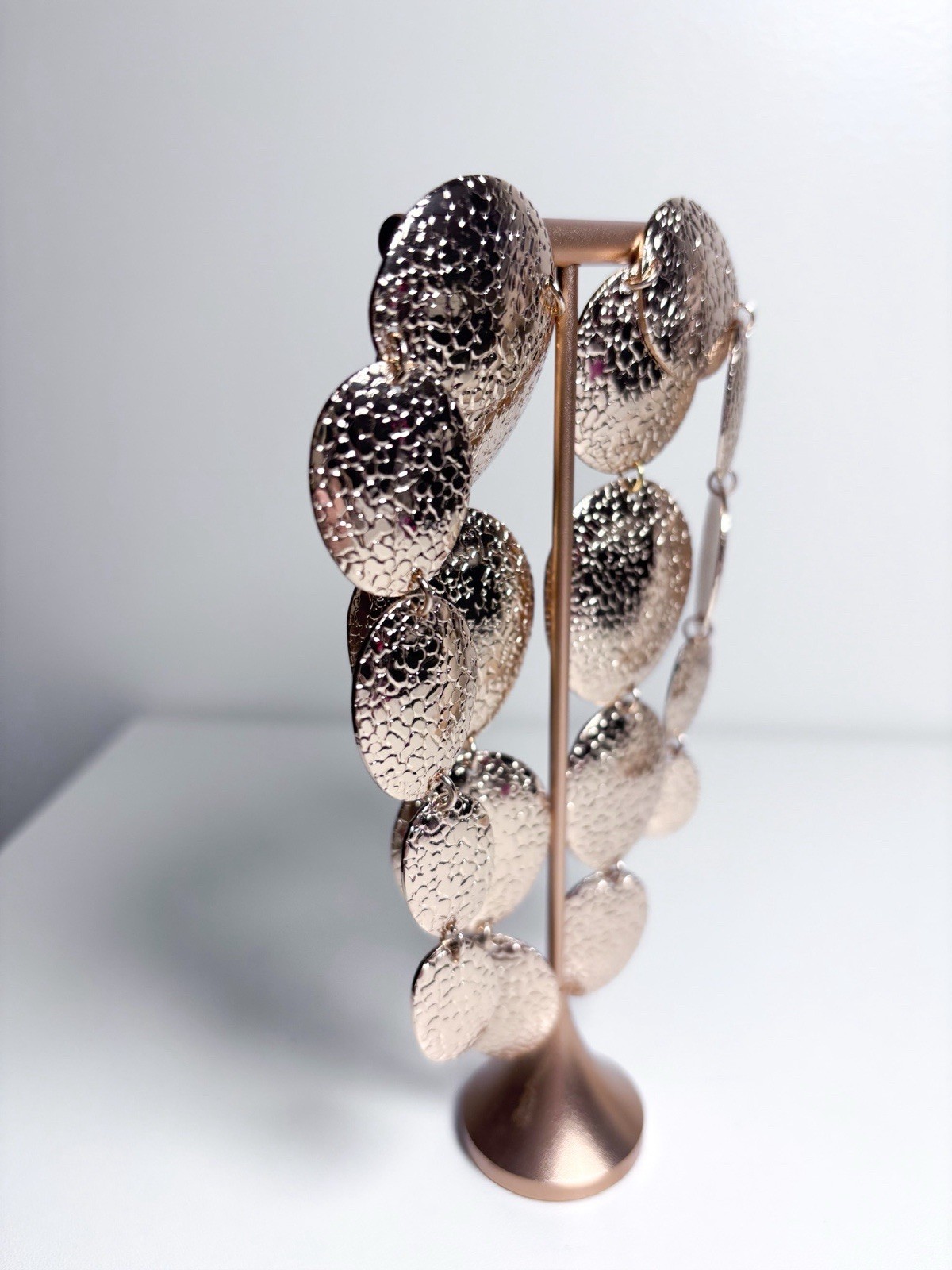 8 Other Reasons Revolve Gold Hammered Metal Statement Post Drop Earrings New