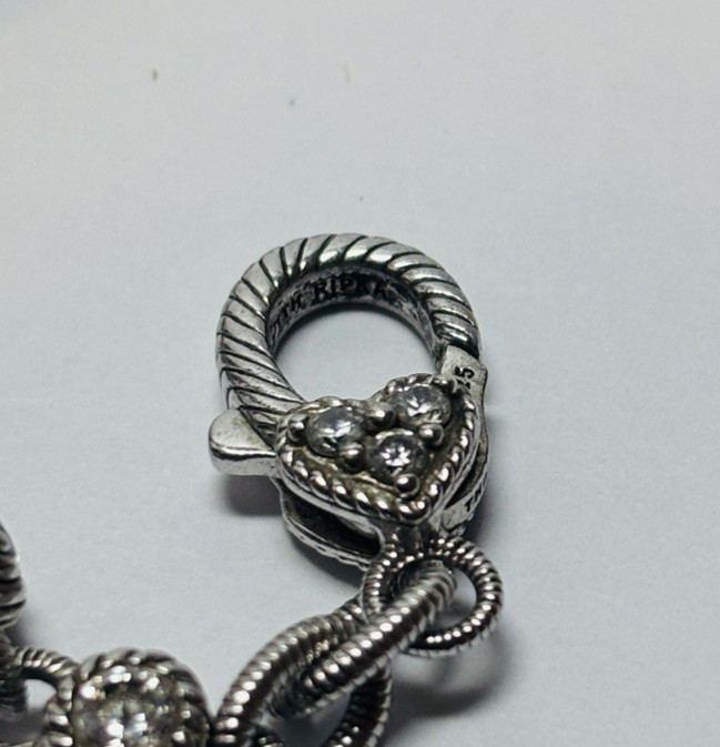 Judith Ripka Sterling 925 Silver CZ Circle Bracelet 6.5 in – .51