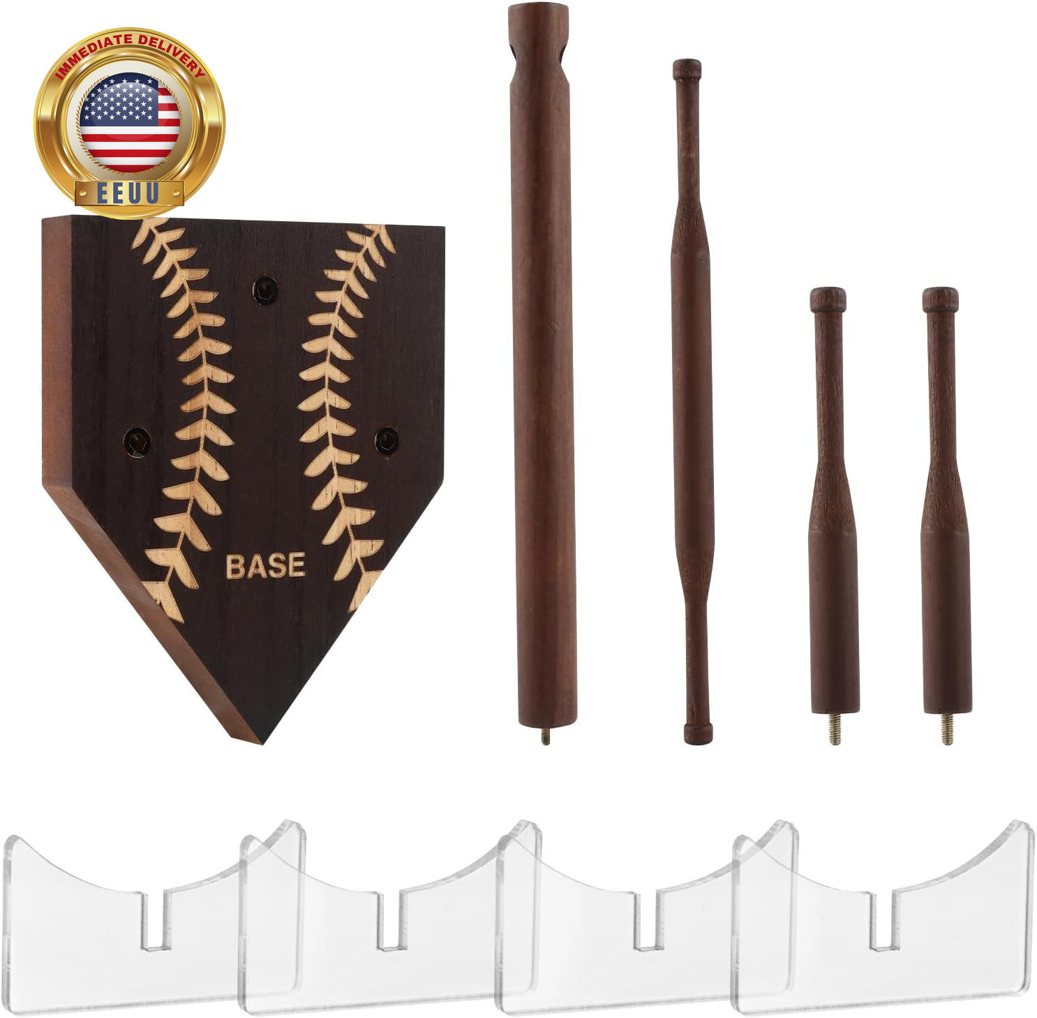 Baseball Ring & Drip Necklace Display Holder, Wooden Championship Ring Display H