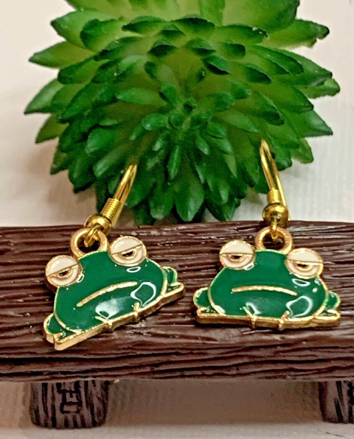 Frog Earrings, Unique Earrings, Gift Idea, Frog Jewelry, Unusual Jewelry