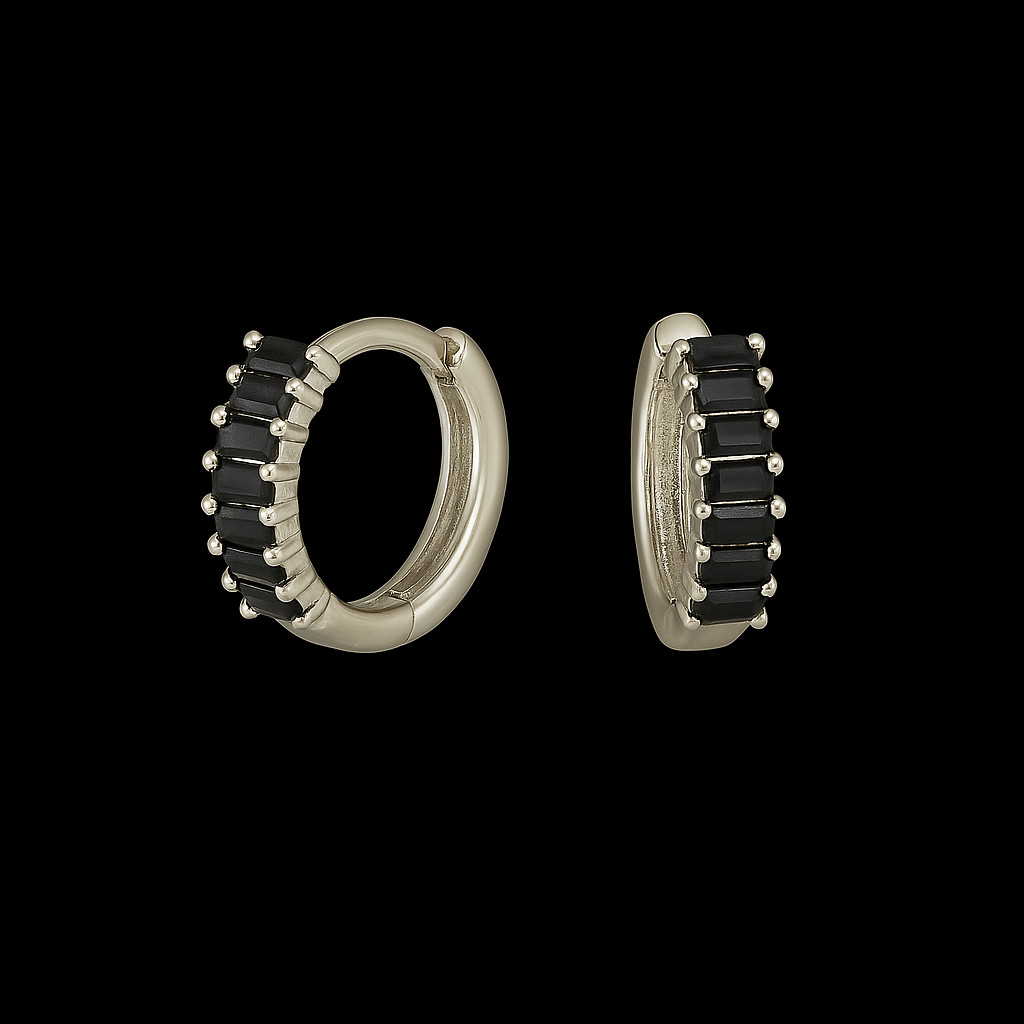 925 Sterling Silver 1.6×2.5mm Black tourmaline 11mm Small Earrings Gemstone Girl