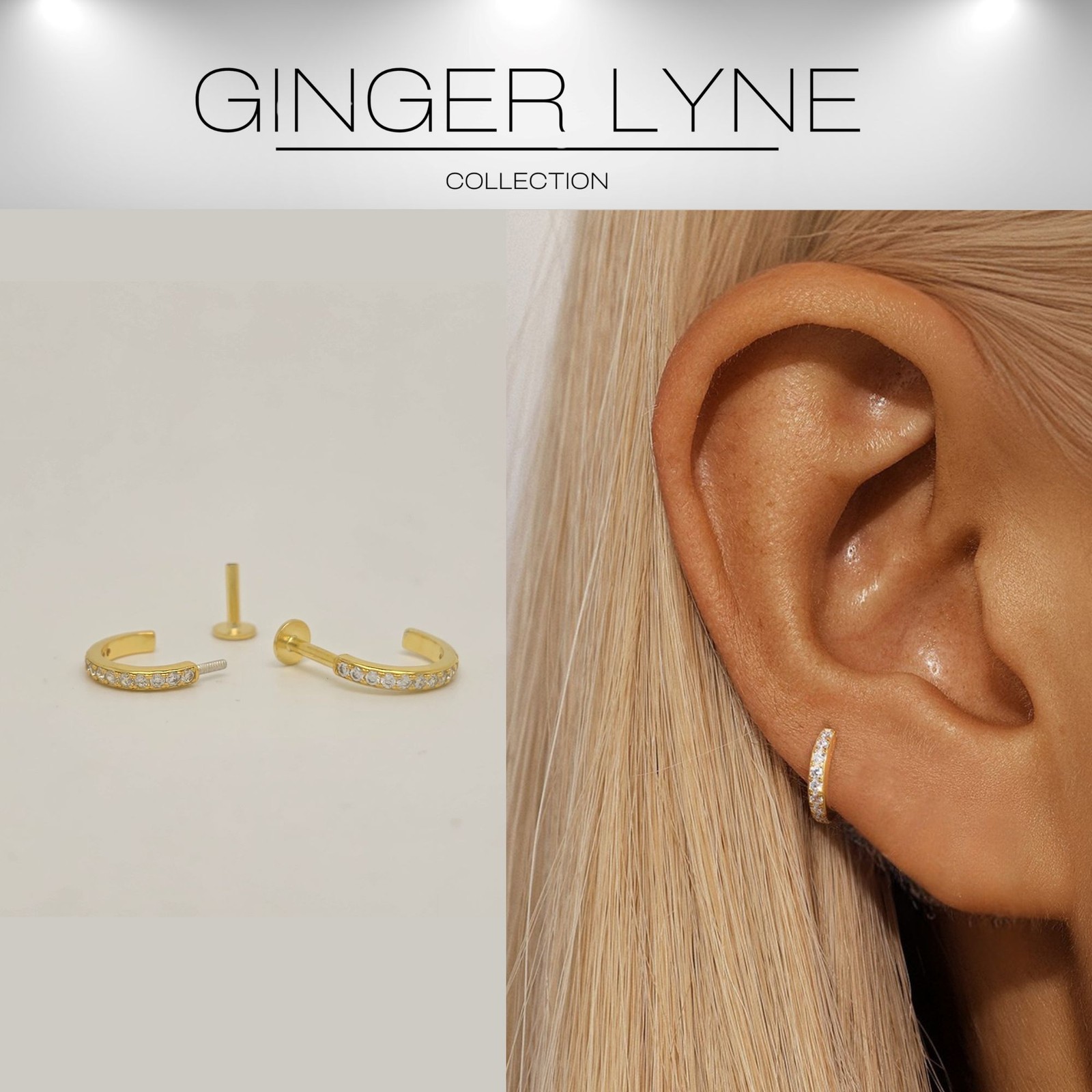 Hoop Flat Back Earrings for Women Sterling Silver 16G 6mm Cartilage Helix Upp…