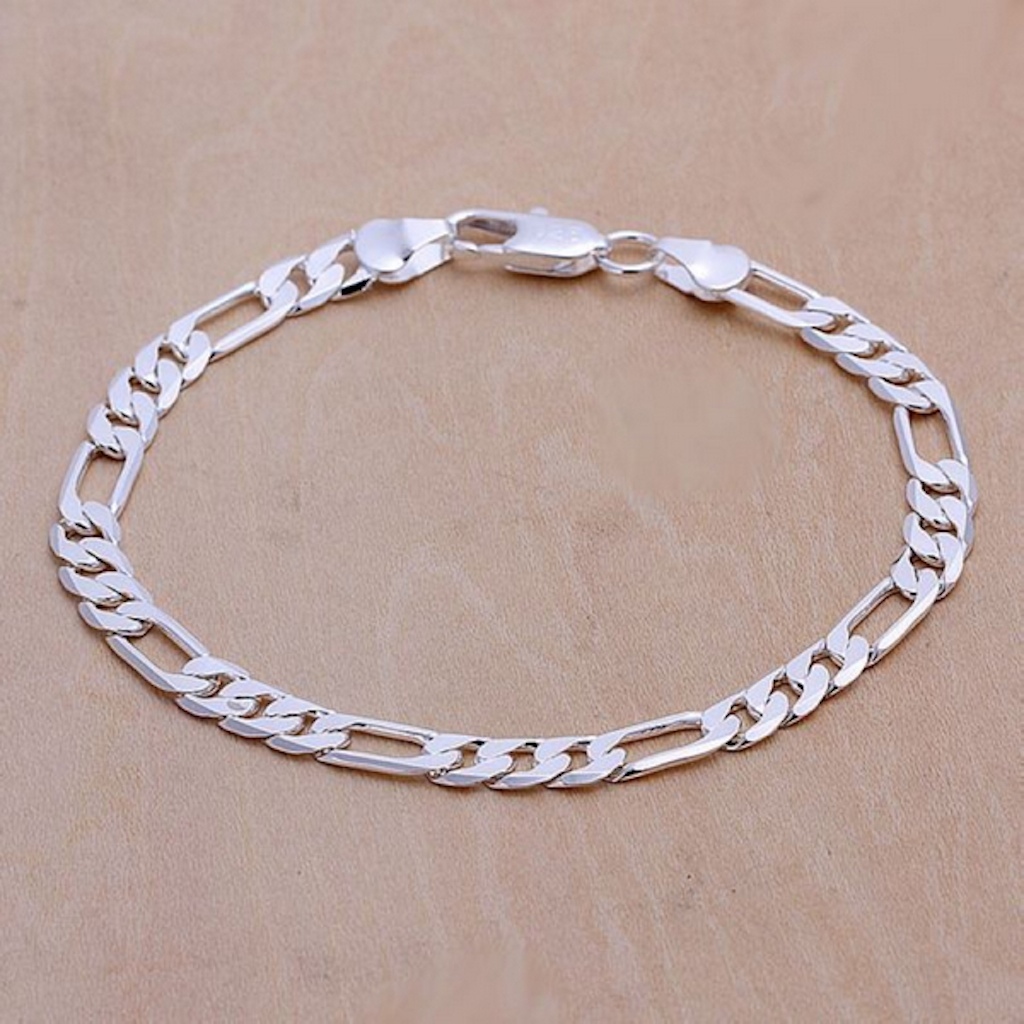 Women’s Sterling Silver Plated Bracelet Size 7.5 Inches 1.9MM Lobster L24