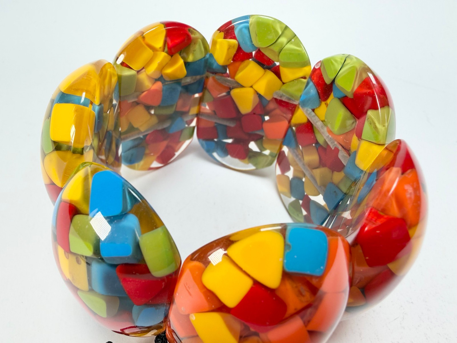 Marion Godart – Confetti “Sept Pièces” Summer Mix Elasticated Resin Bracelet