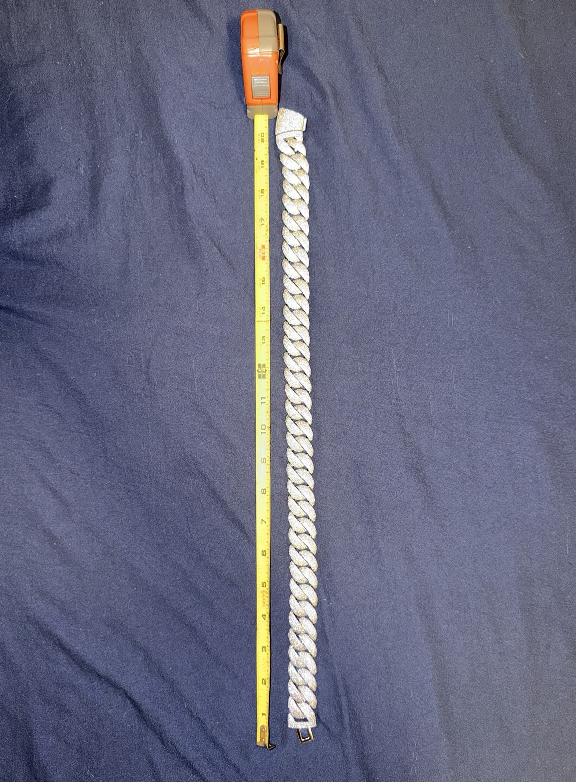Cuban link Chain Solid Silver Iced Out VVS Moissanite Diamond