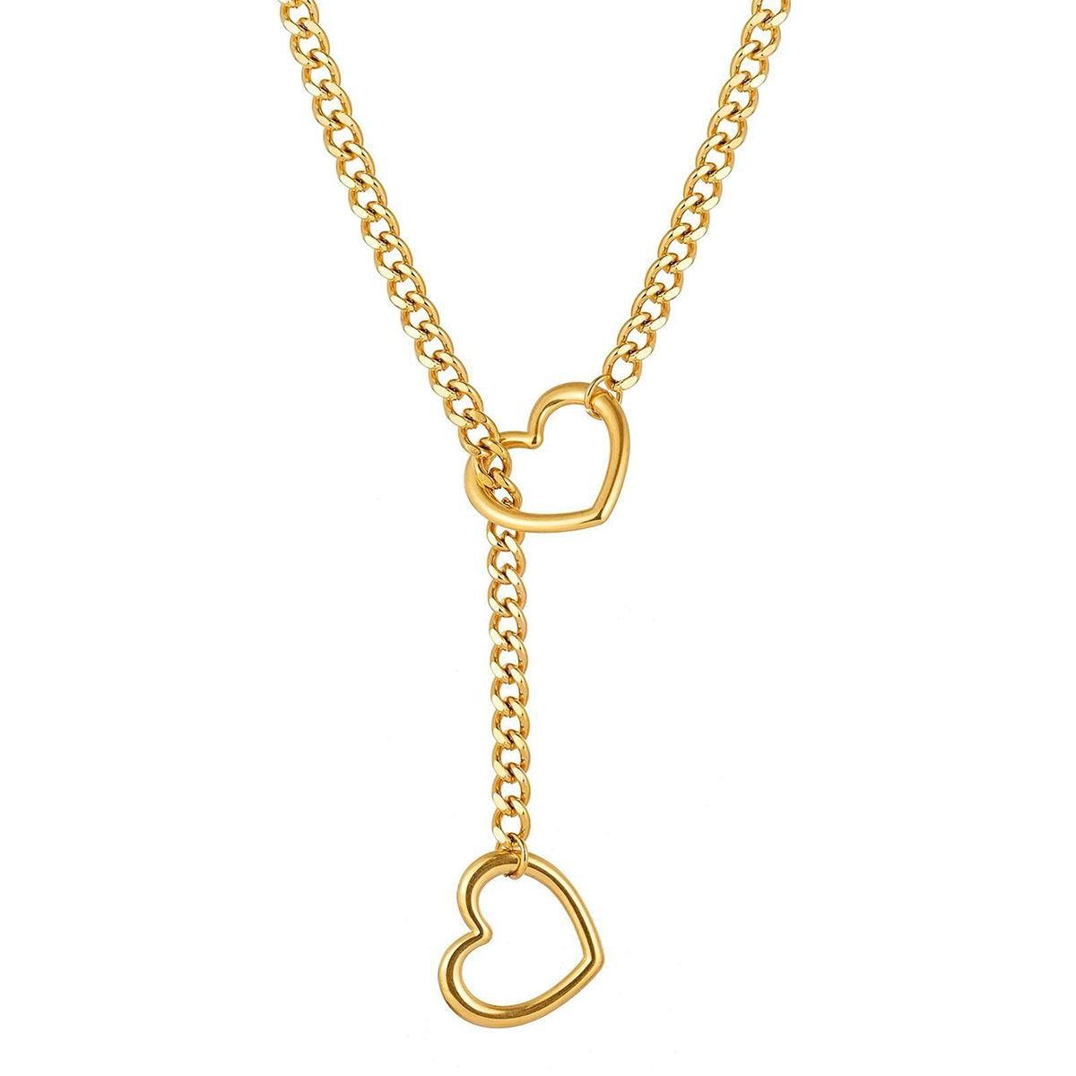 Adjustable Heart Chain Choker for Women, Trendy Y-Necklace Jewelry Gifts