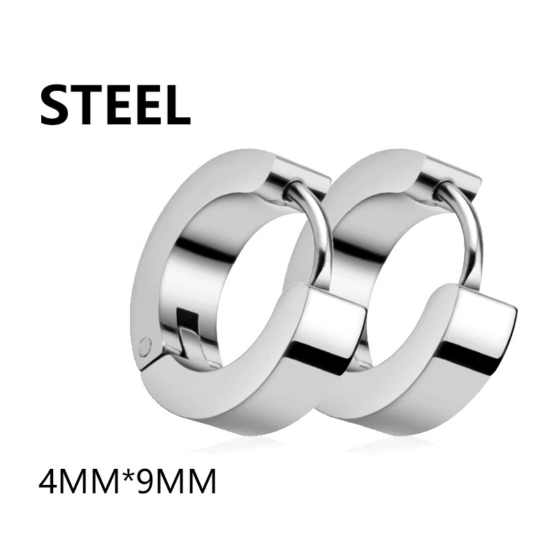 1 Pairs Multi Types Unisex Black Gold Color Stainless Steel Earring for Women Me
