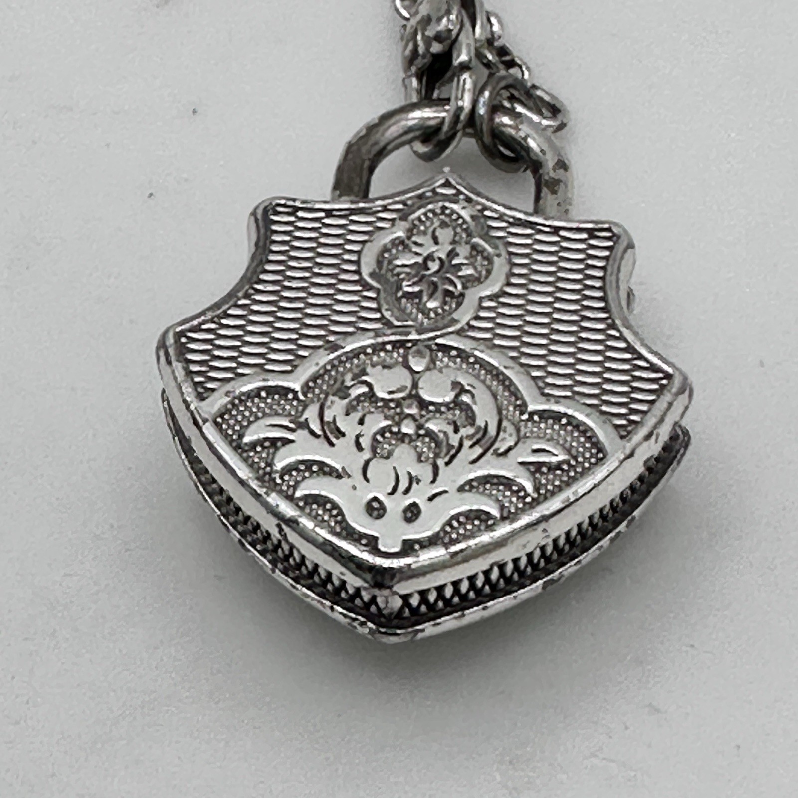 Retired Brighton Love Padlock Shield Long Necklace Swarovski Crystal 32” Adj