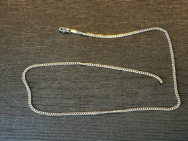GLD 2MM Micro Cuban Necklace 18″ White Gold Filled New