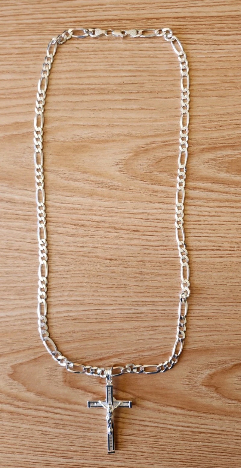 cadena figaro de plata 925 24″ de larga 4.5mm de anchor 32 Gramos
