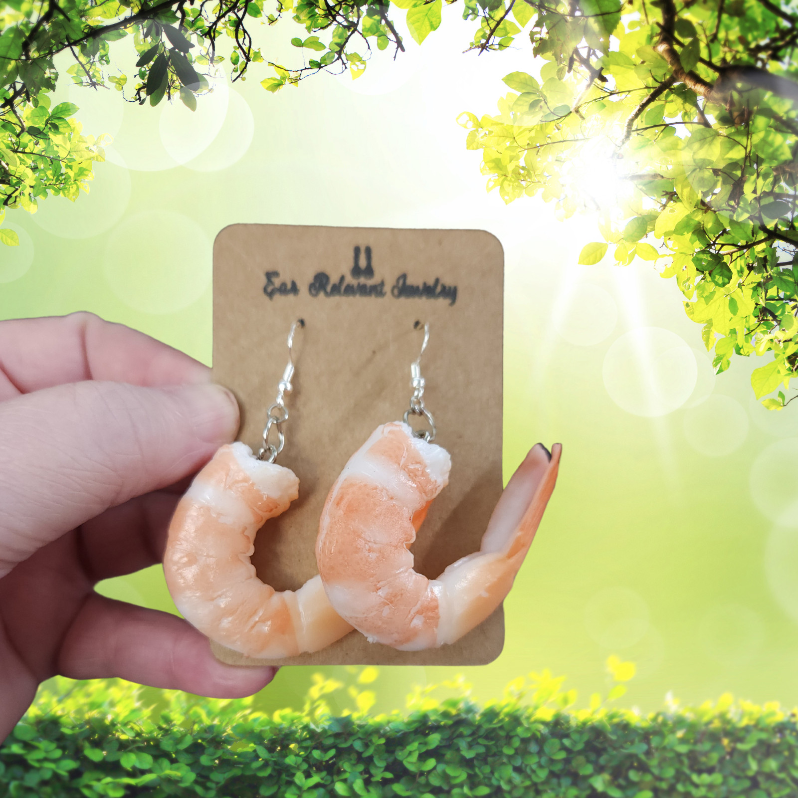 Shrimp Dangle Earrings, Novelty Earrings, Summer Earrings, Shrimp Lover Gift