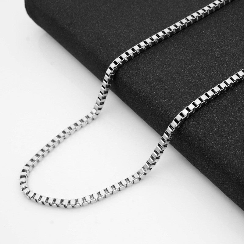 1.5/2/2.5/3mm Wholesale REAL Stainless Steel Box Chain Necklace 16-36”