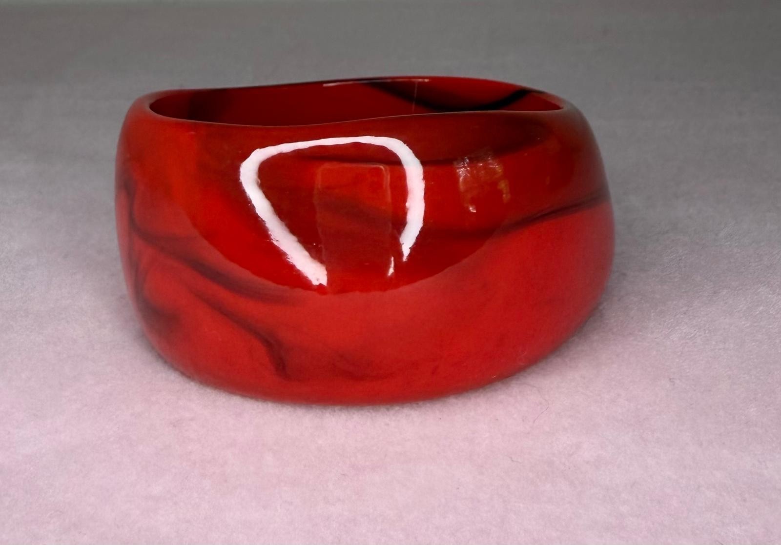 Red Bangle Bracelet Set – Chunky Stack, Bold Statement Bracelet Set, Y2K Fashion