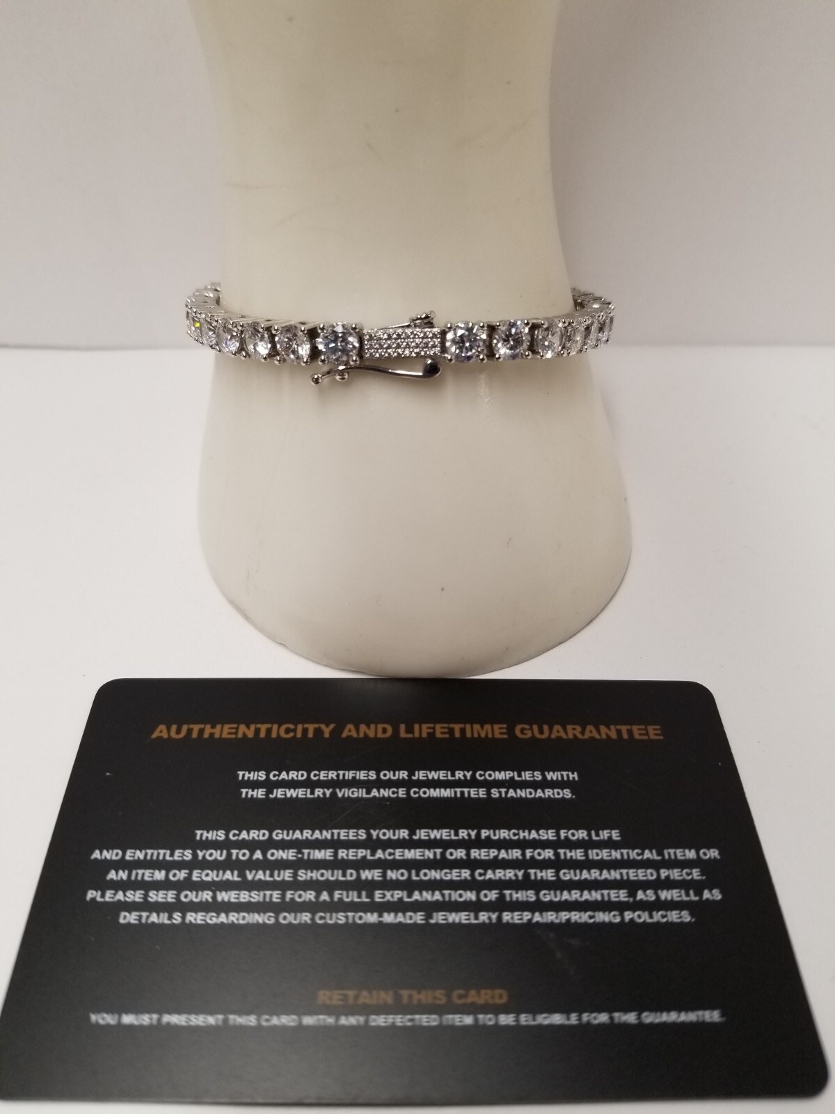 GLD 5mm Simulated Diamond 14k White Gold Plated 7″ Tennis Bracelet