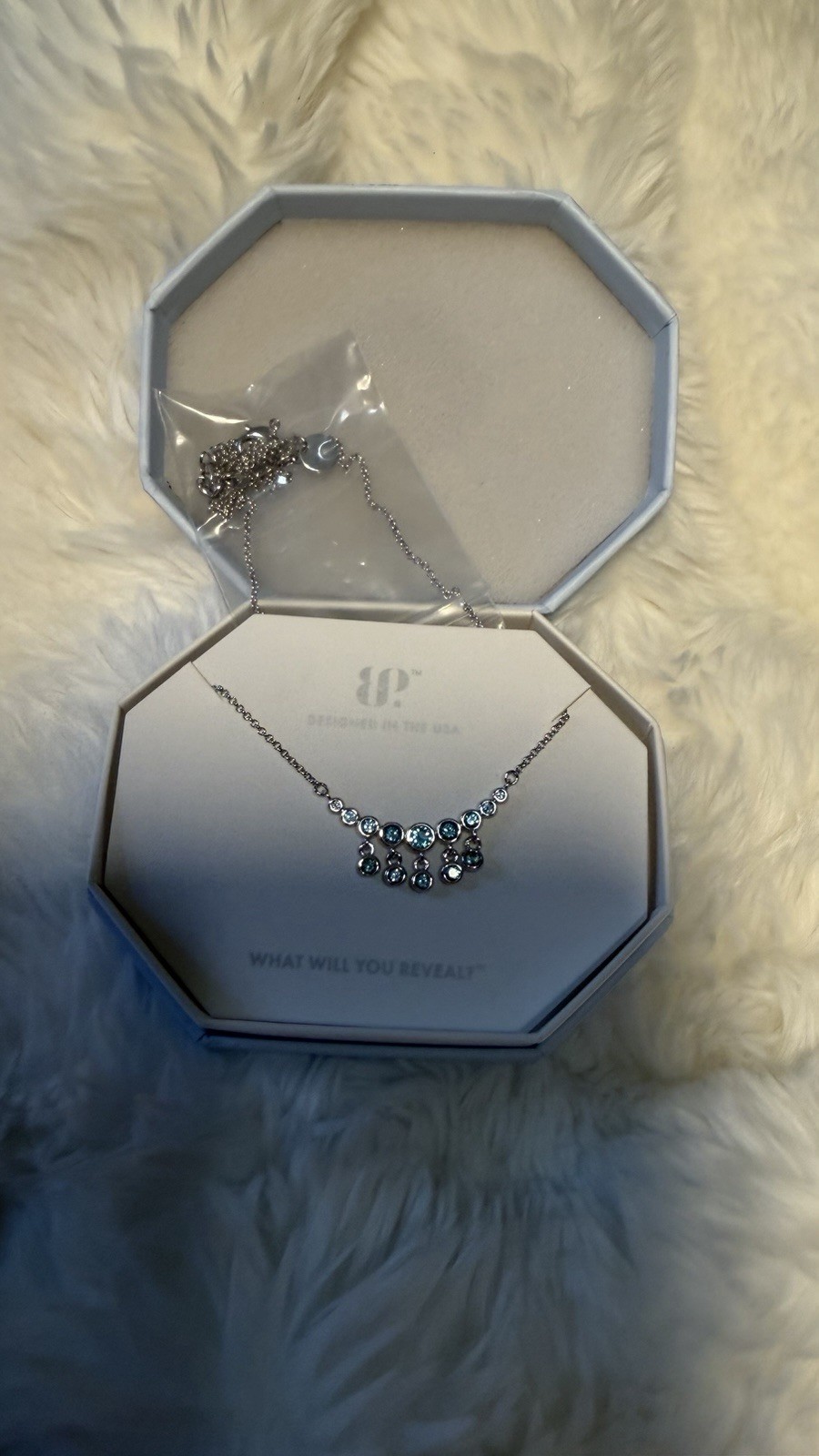 Bomb Party OG Necklace NK28882 Speak Now, Dangle Later Paraiba Rhodium