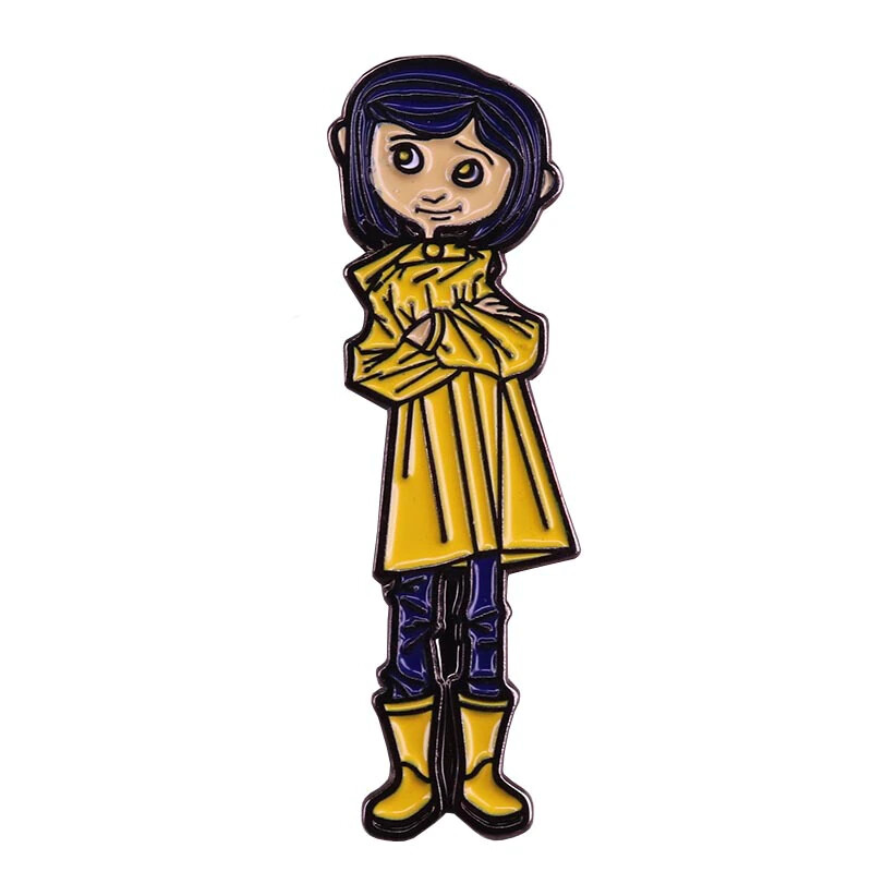 Coraline Horror Cartoon Movie Character Figure Enamel Metal Pin