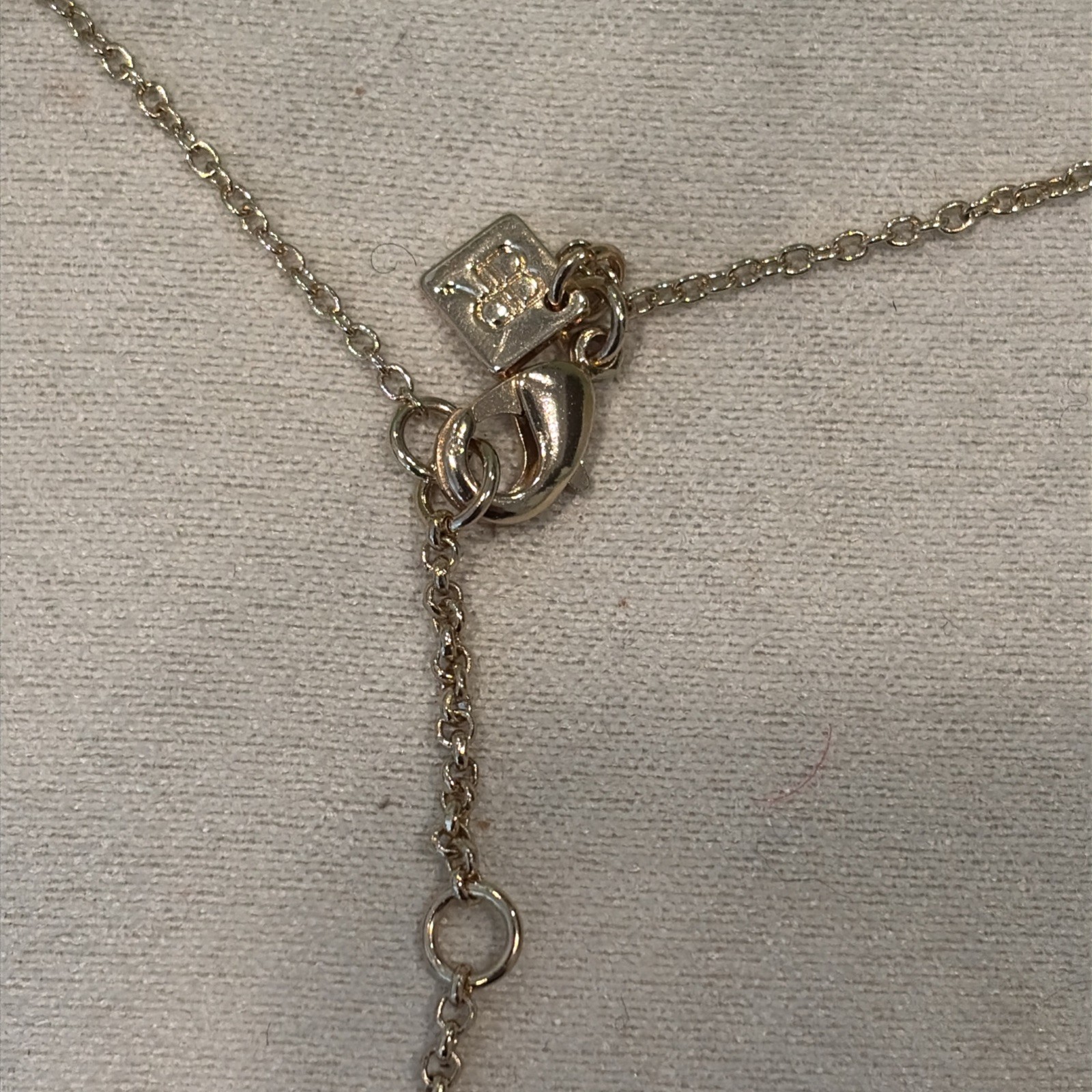 Banana Republic Necklace With Dark Green Stone And Gold Tone Chain