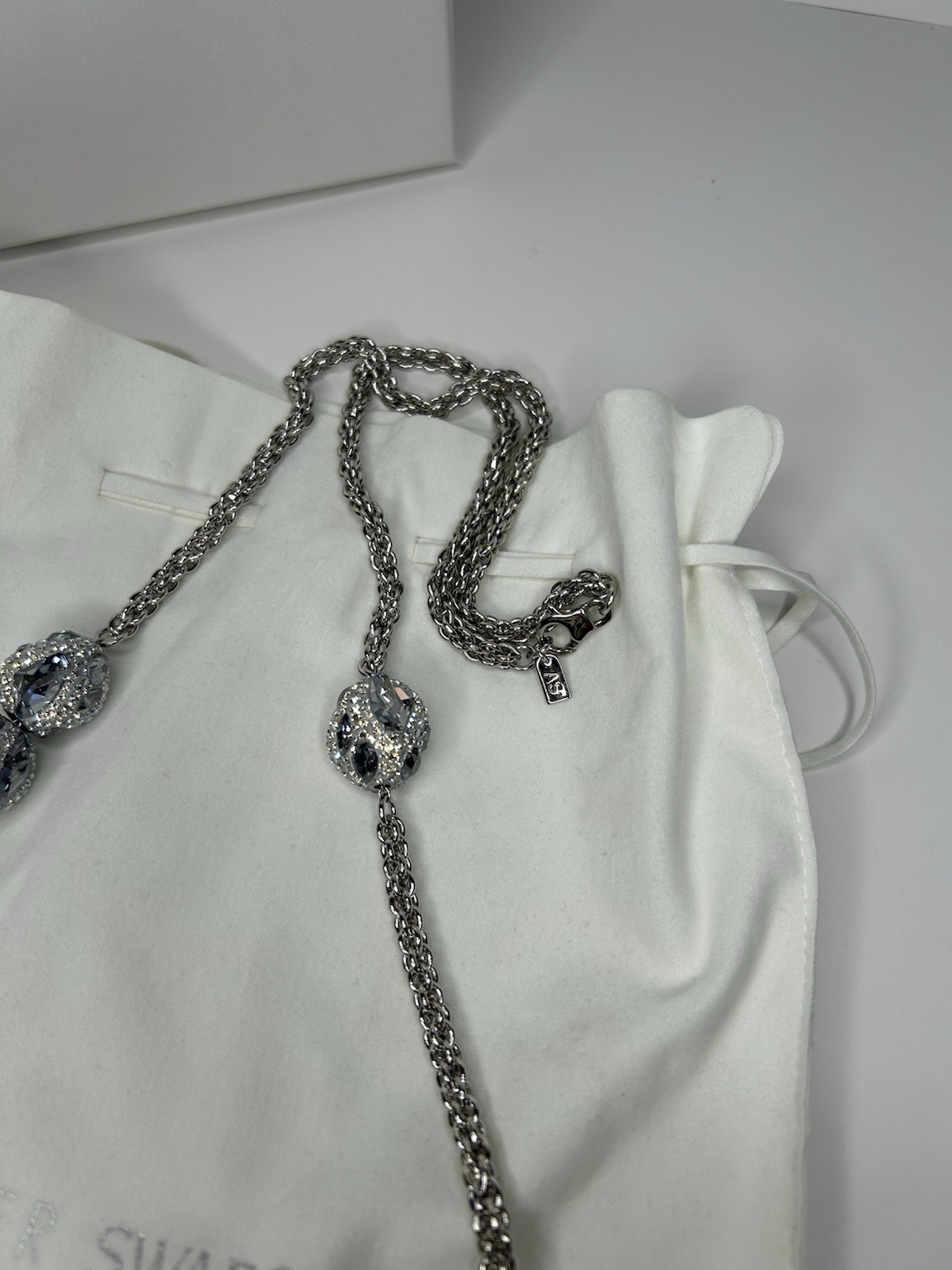 Atelier Swarovski Moselle Strandage Necklace – Palladium Plated & Crystal
