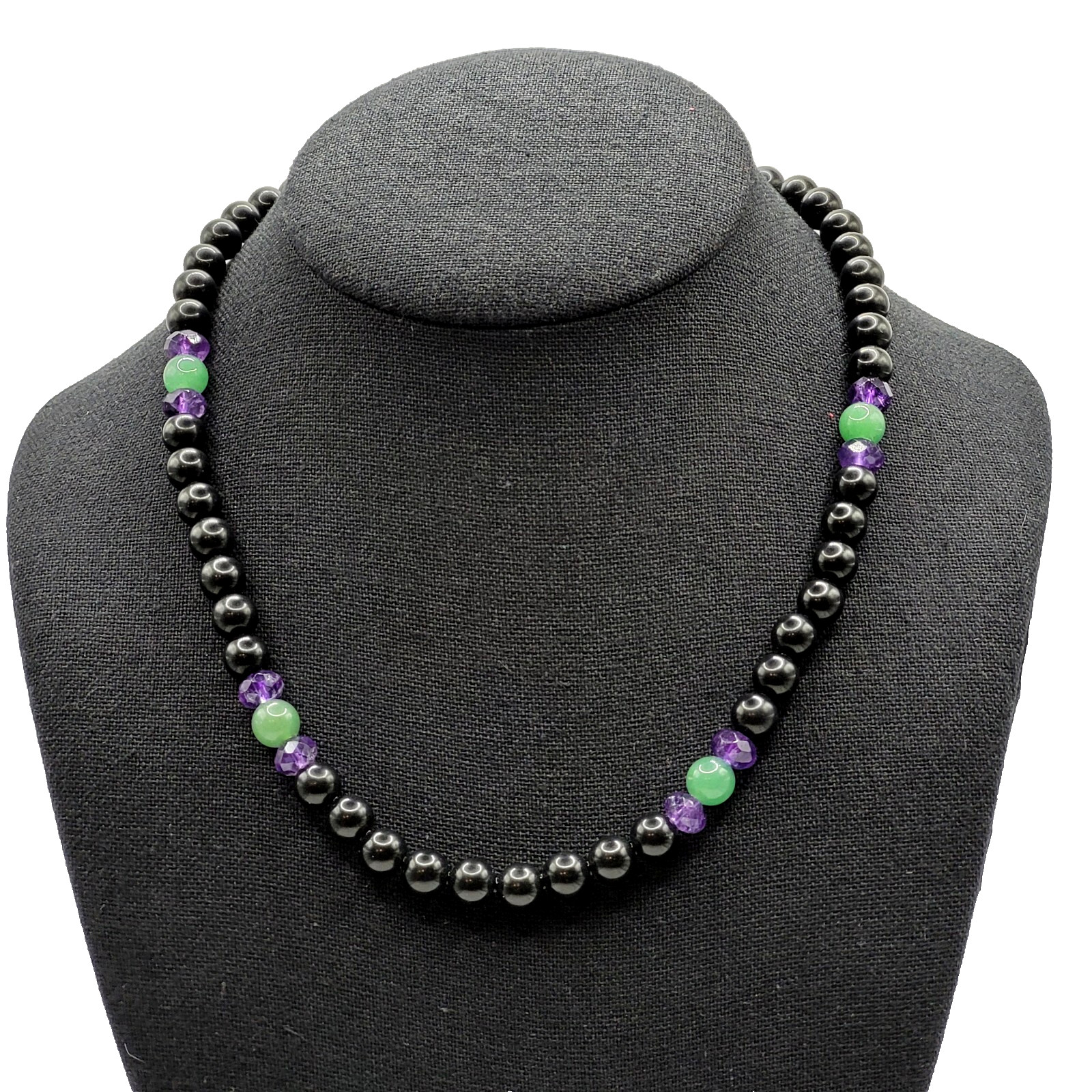 Jay King DTR 925 Black Stone Amethyst Aventurine Beaded Necklace Mine Finds