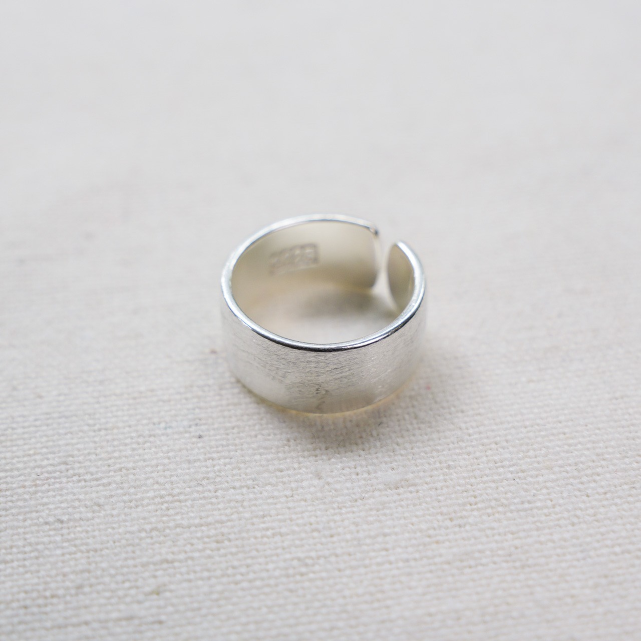 Sterling Silver Wide Band Ring Smooth brushed silver band clean minimal 925