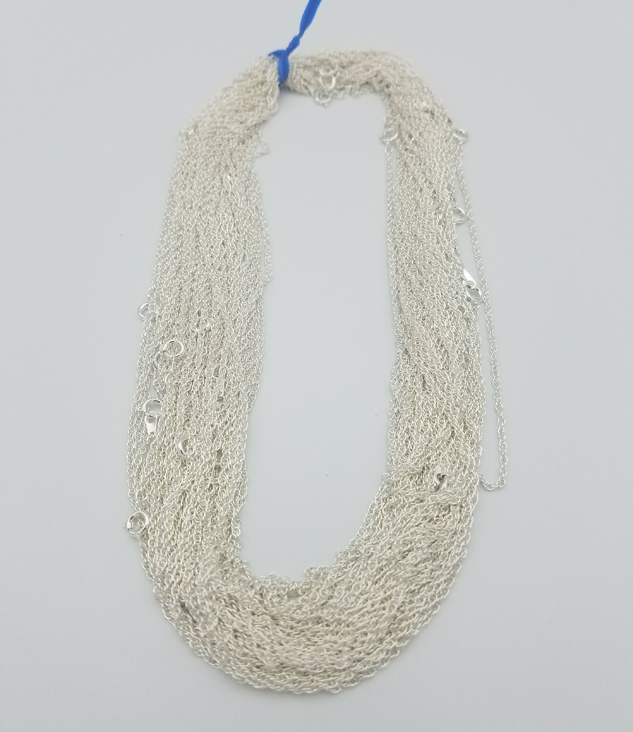 WHOLESALE LOTS OF 5-144 PIECES OF STERLING SILVER PLATED 16″ ROPE NECKLACES