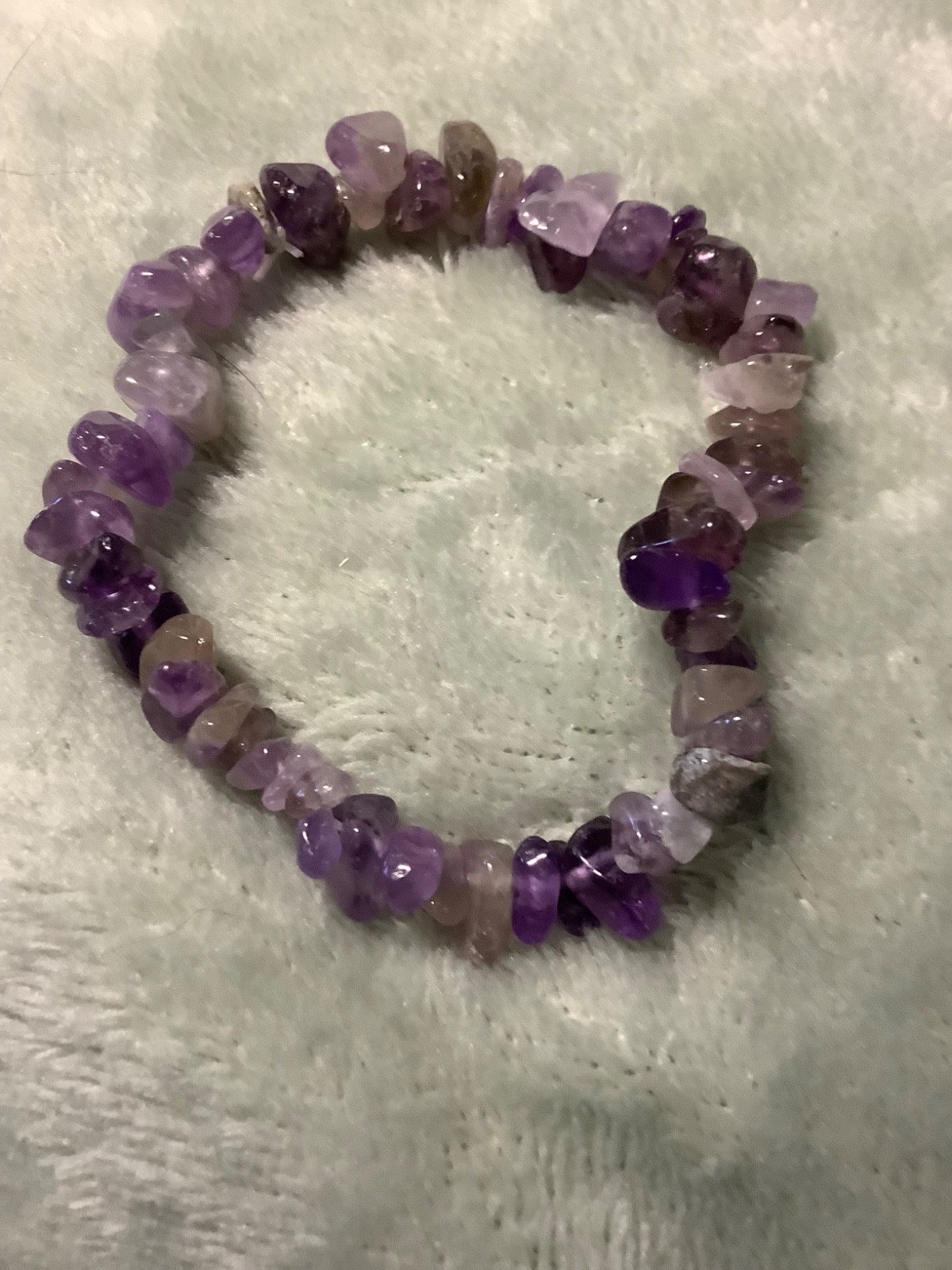 Amethyst Crystal Chip Premium Natural Stretchy Bracelet Brand New Y