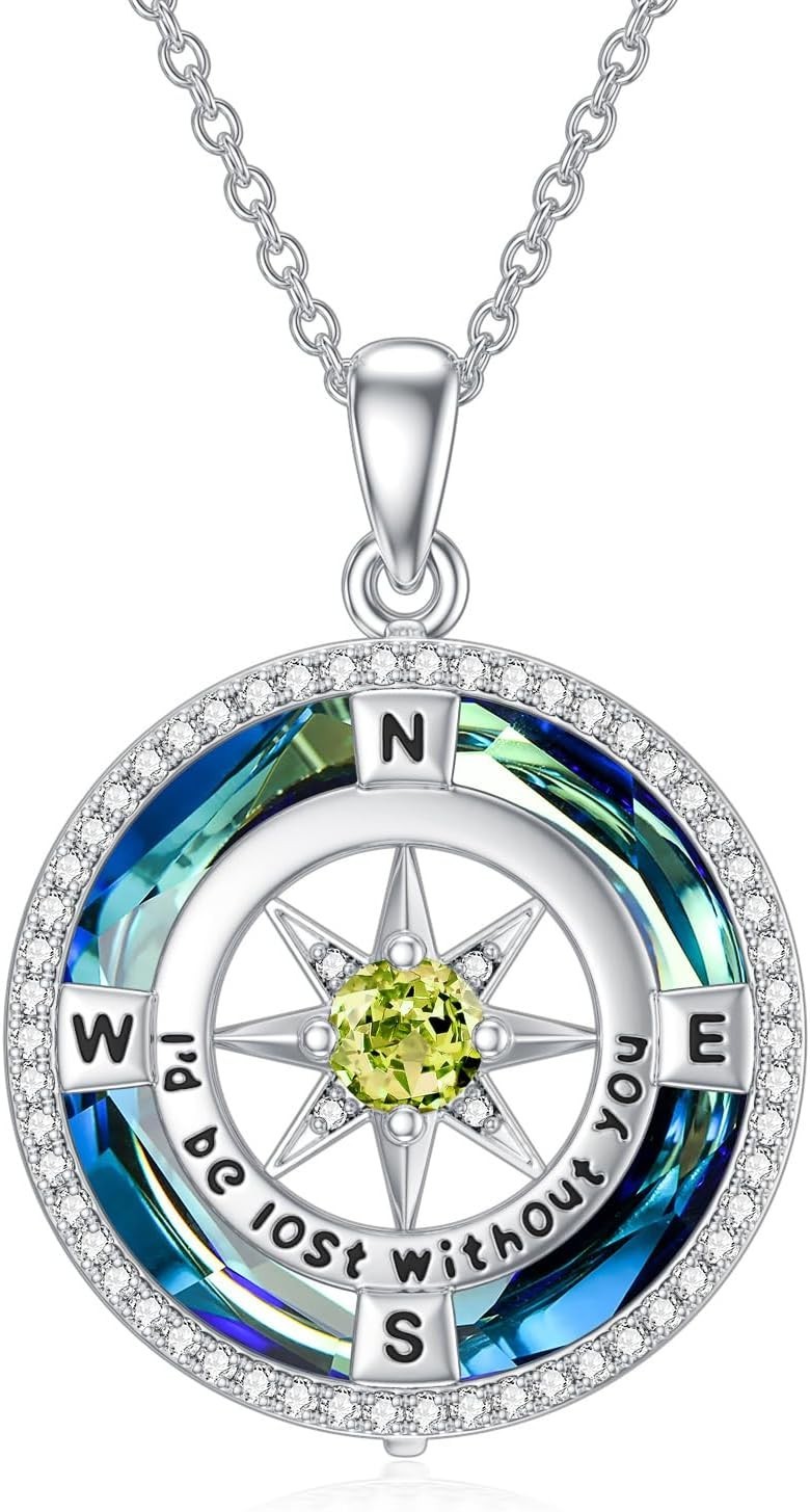Necklace Gifts for Wife Compass Jewelry Women Anniversary Girlfriend Birthday…