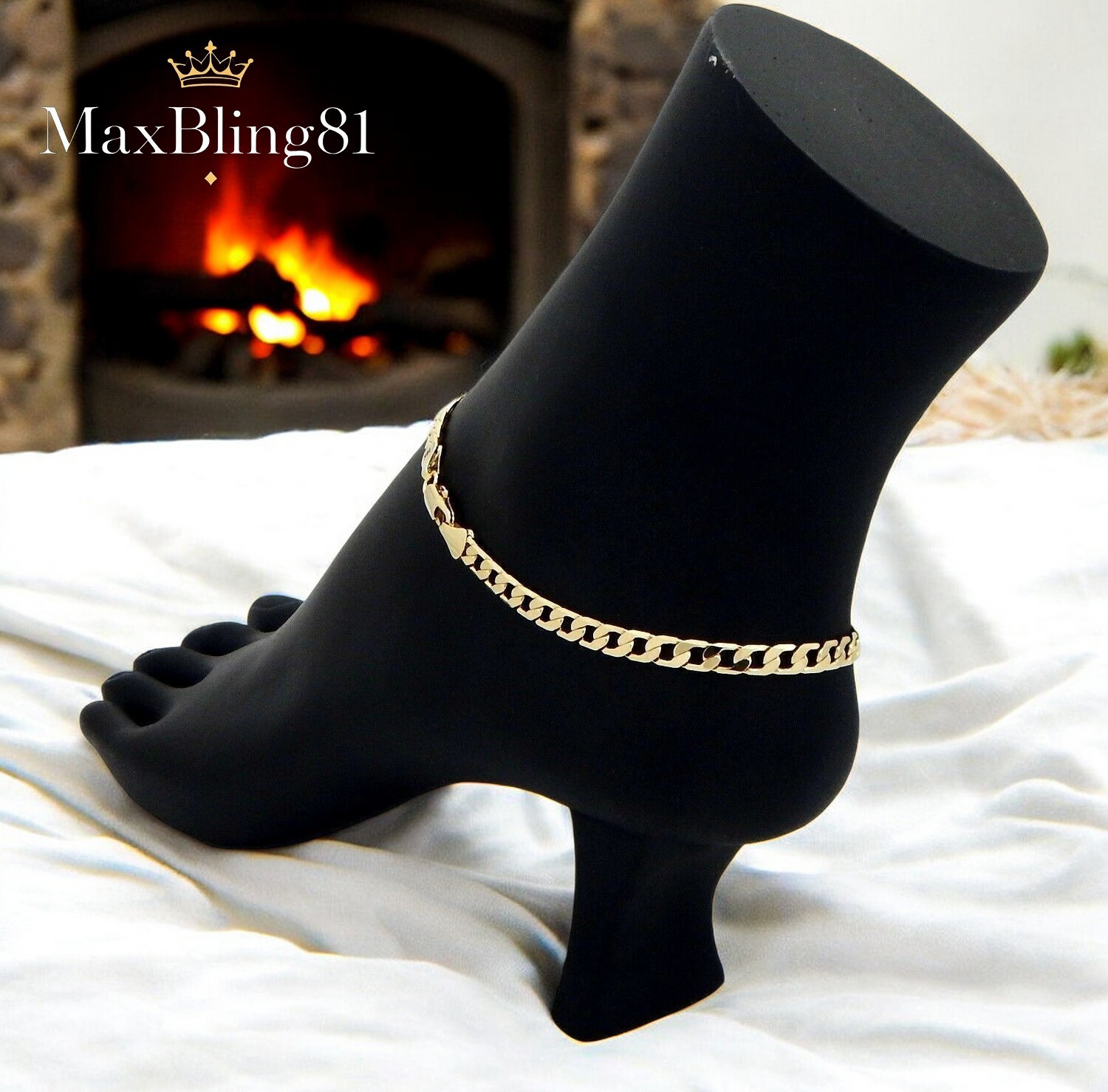 14K STAMED GOLD PLATED CUBAN / MARINER / ROPE CHAIN 10″ FASHION ANKLET BRACELET