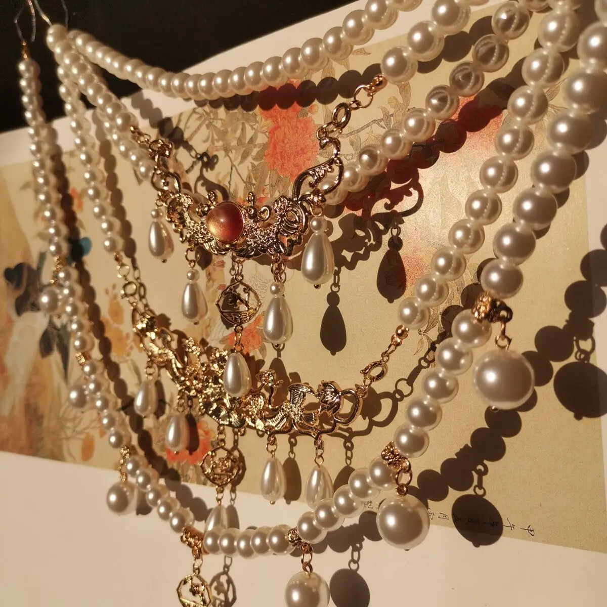 Han Costume Accessories Tassel Embroidery Necklace Ancient Style Collar Made