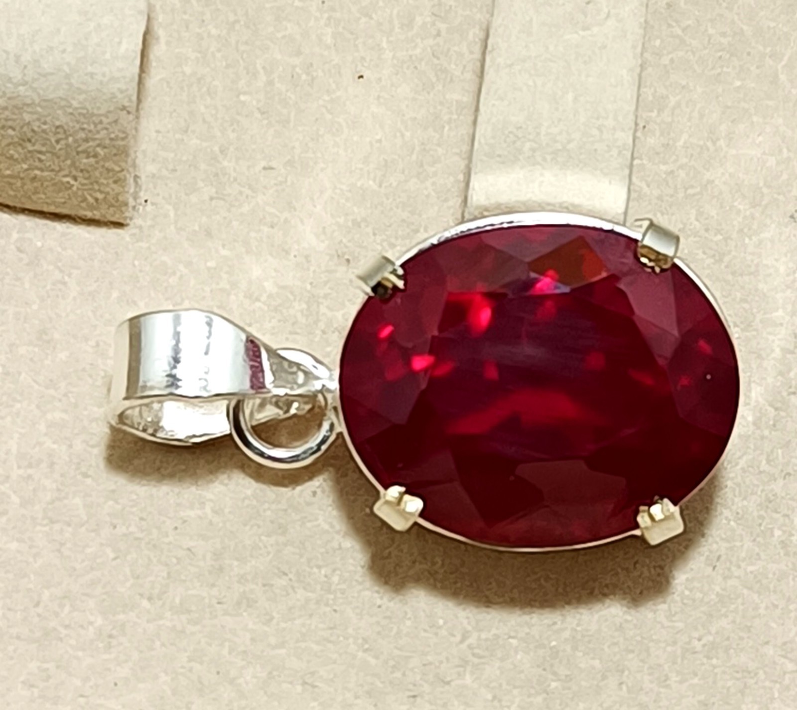 EGL Certified 40.60 Ct Natural RUBY 925 Solid Silver Pendant Loose Gemstone